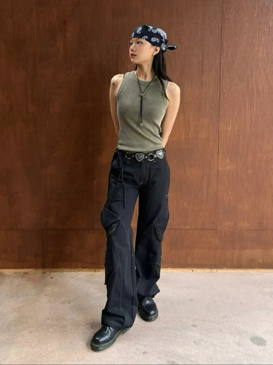Washed Cargo Pants Sage