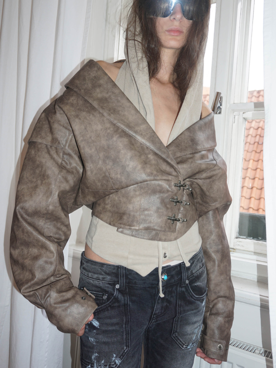 Corset Latch Down Jacket Brown