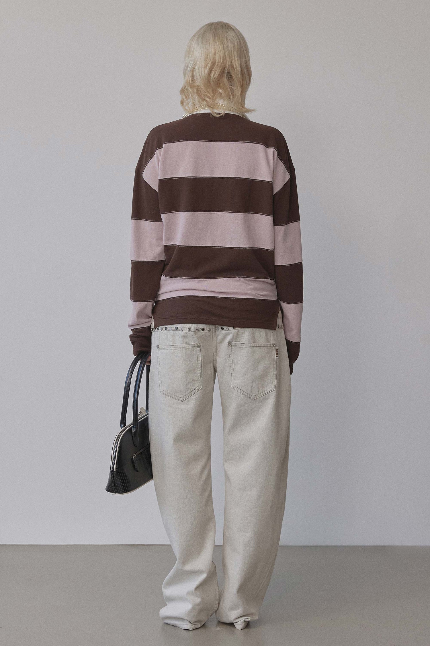Rugby Striped Polo Jersey Pink/Brown