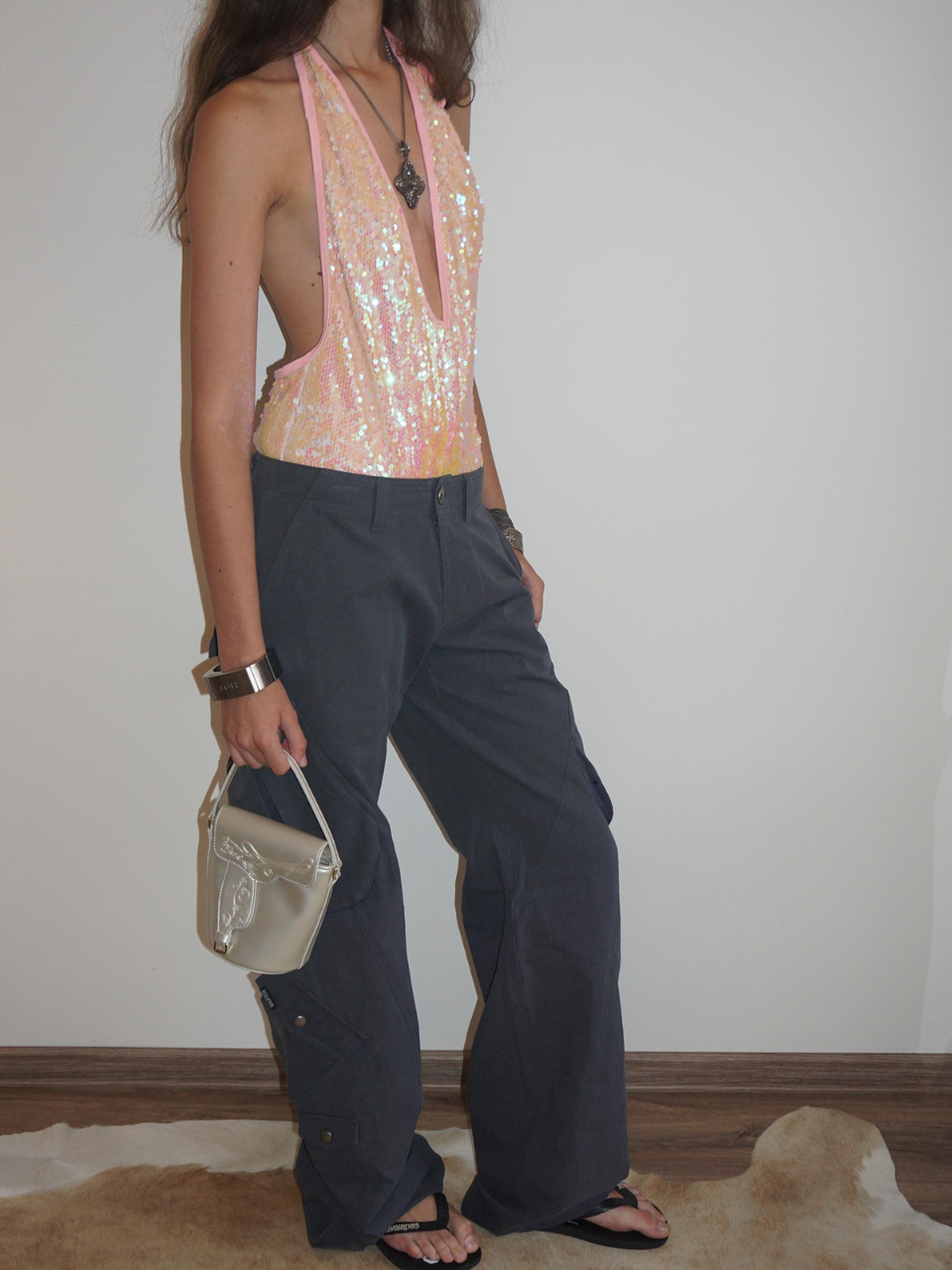 Washed Cargo Pants Dusty Navy