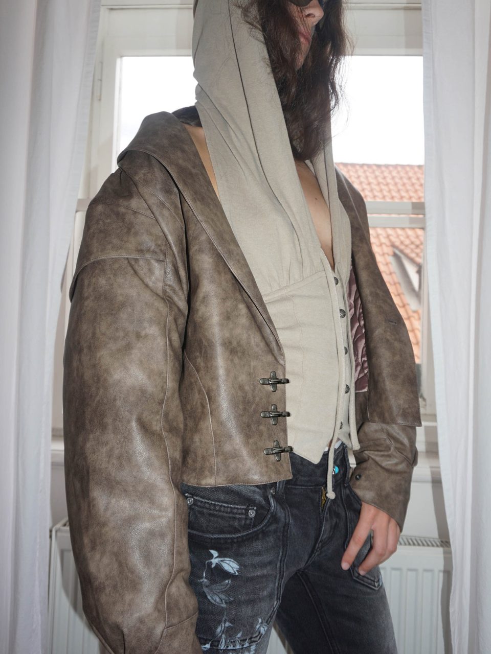 Corset Latch Down Jacket Brown