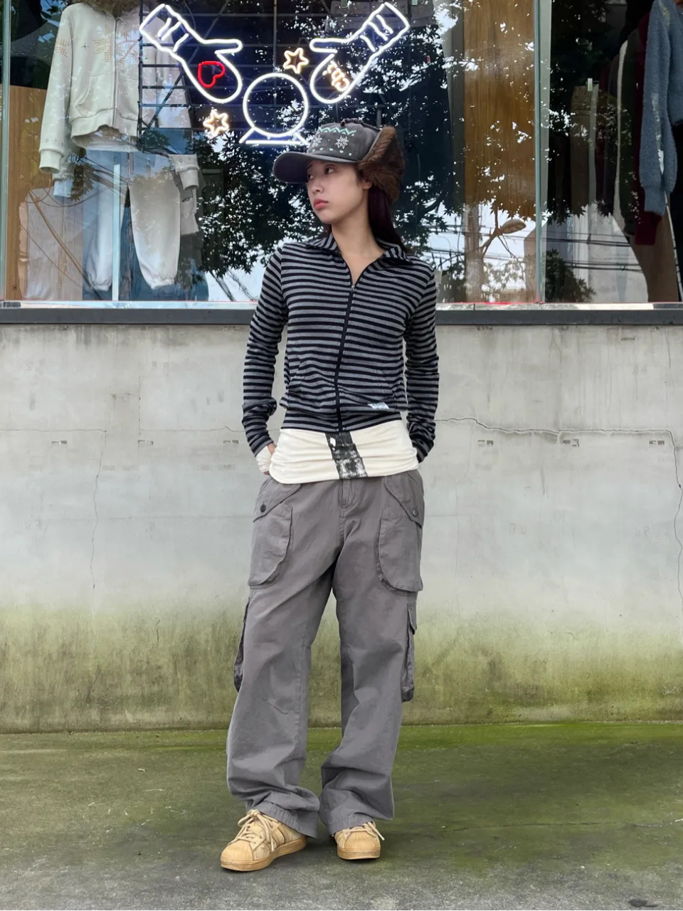 Washed Cargo Pants Sage