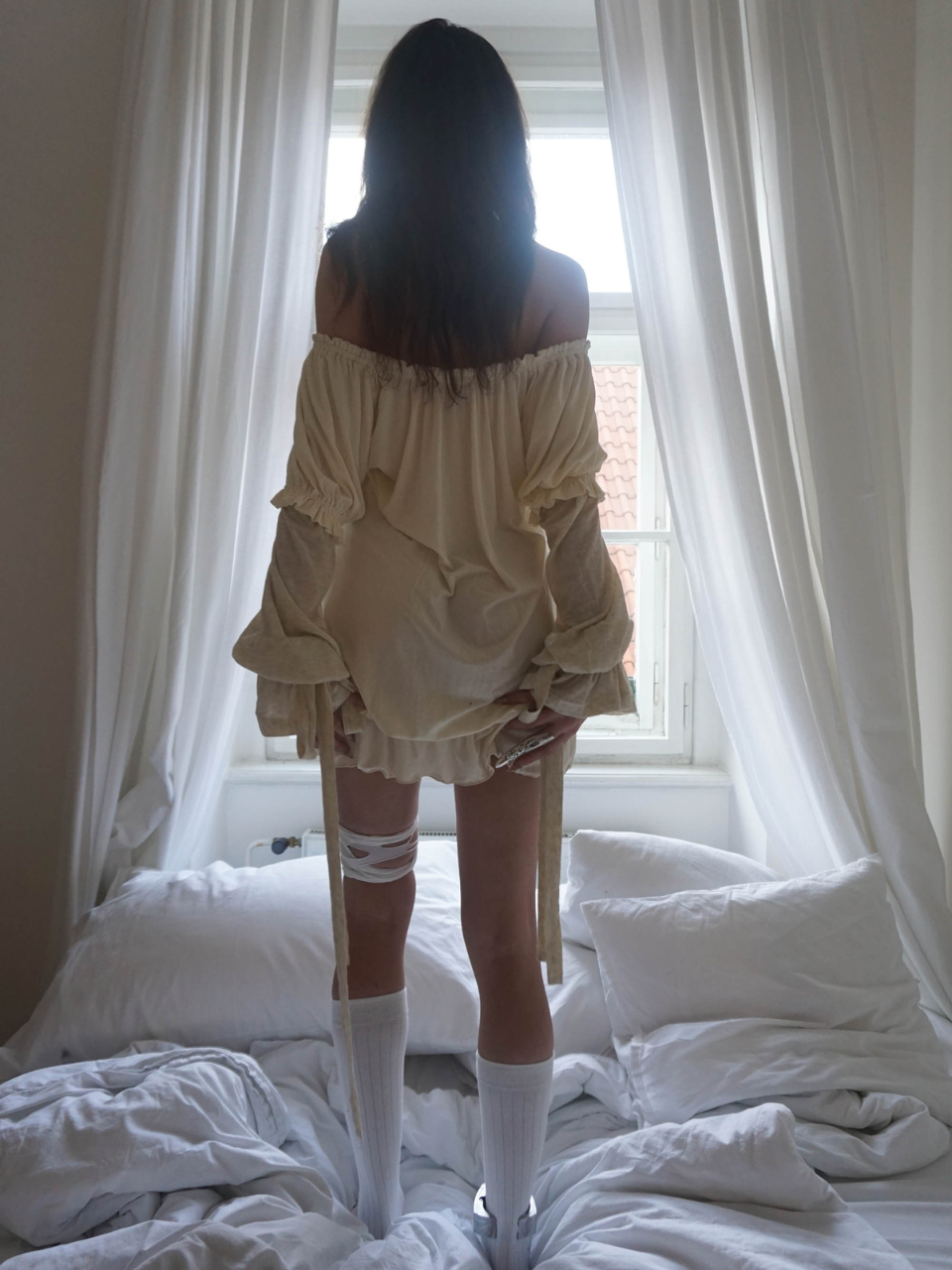Soft Shirring Layered Tee Raw