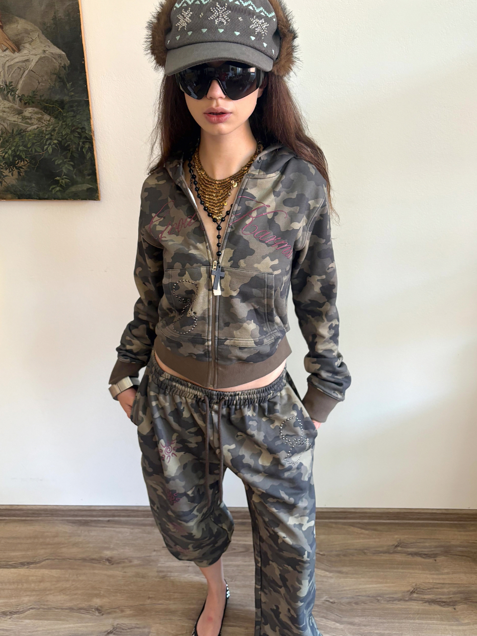 Karma Hooded Zip-Up Forest Camo