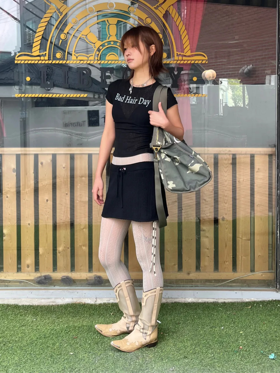 Bad Hair Day Tee Black