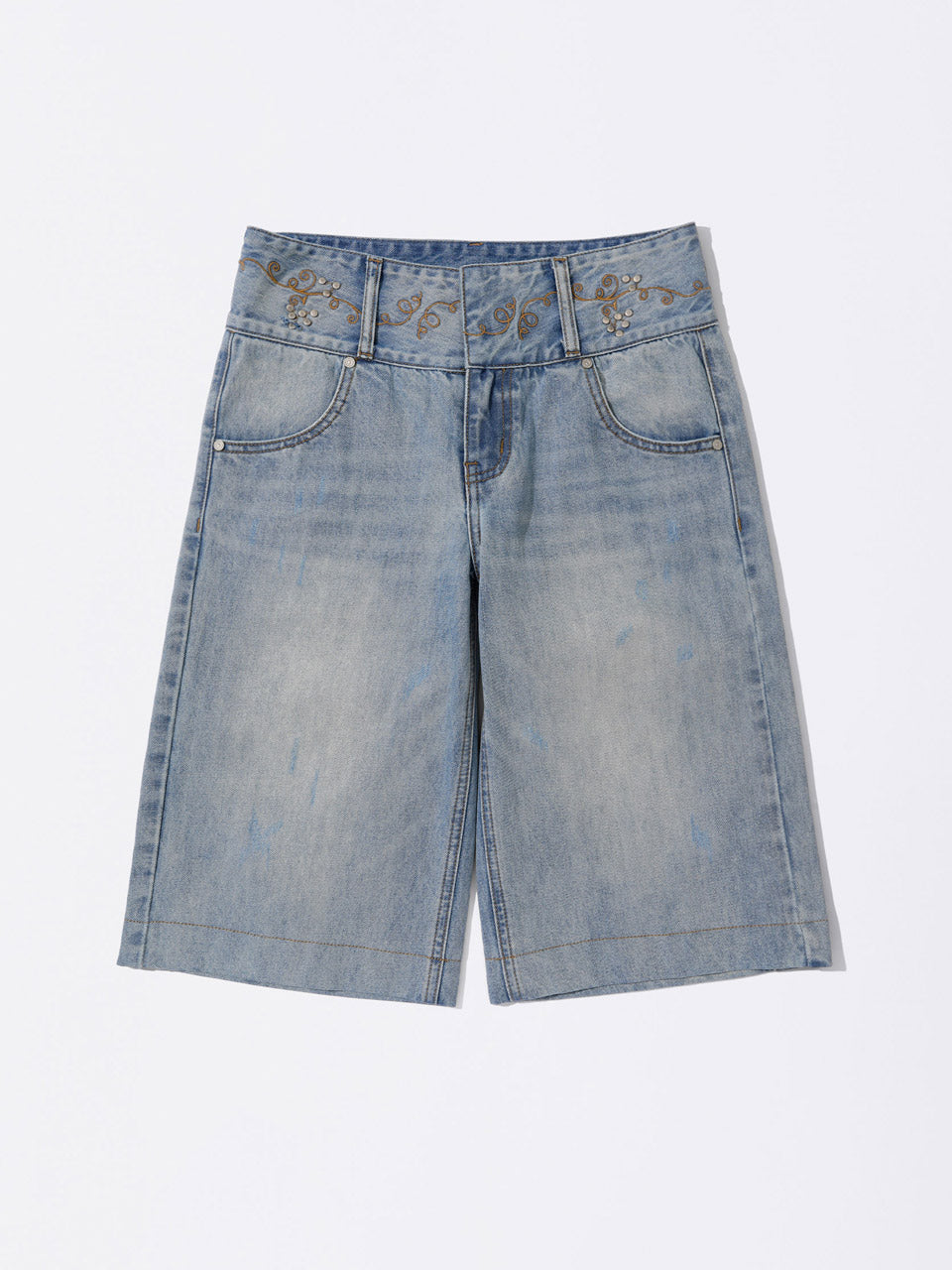 無料配送 ◆ Sculptor ◆ Vine Half Denim Pants Vine Half Denim Pants Ice Blue – Sculptor