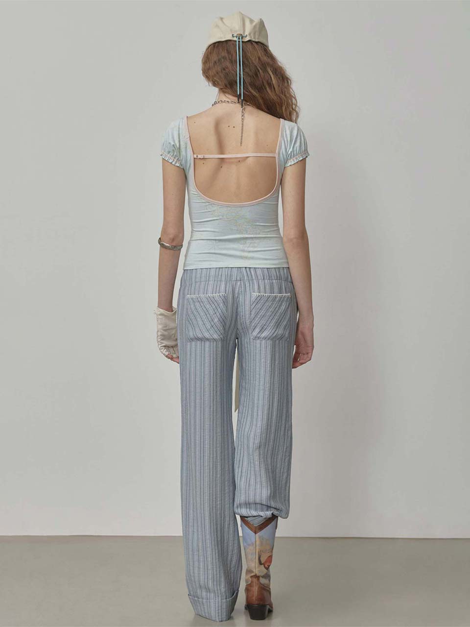 Tourist Scoop Back Tee Baby Blue