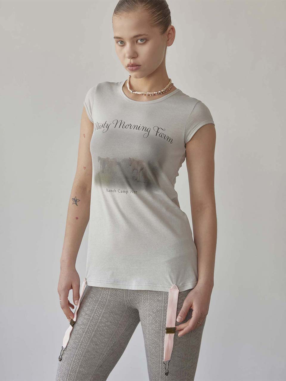 Ranch Lingerie Tee Misty Blue