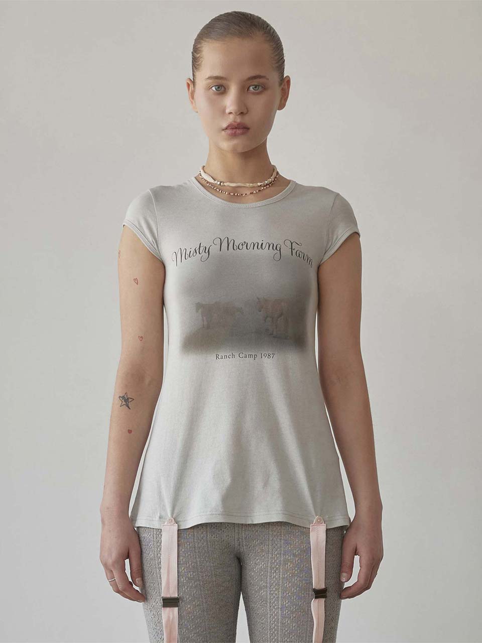 Ranch Lingerie Tee Misty Blue