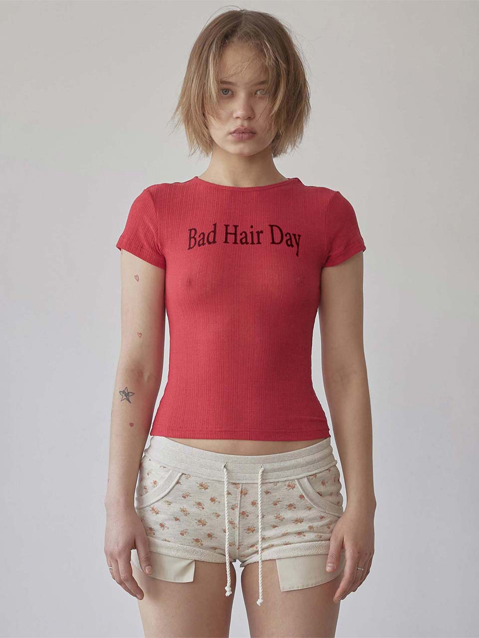 Bad Hair Day Tee Red