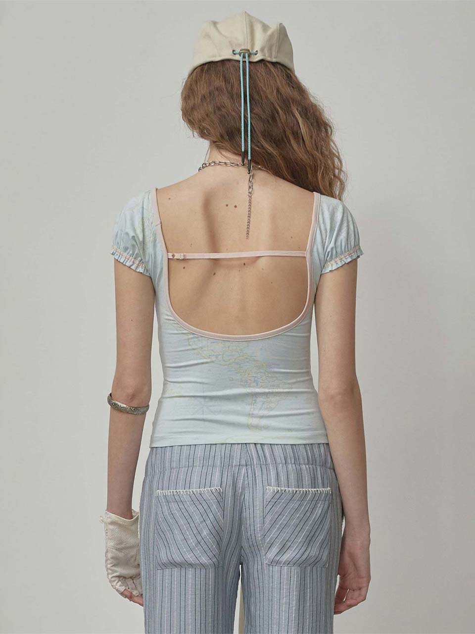 Tourist Scoop Back Tee Baby Blue