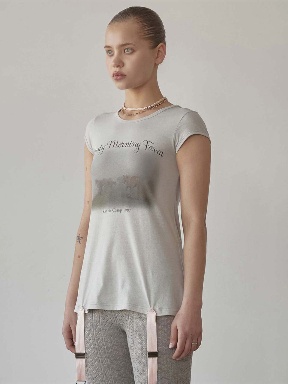 Ranch Lingerie Tee Misty Blue