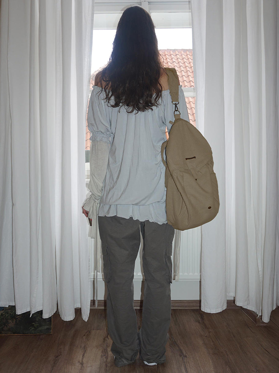 Three-Way Twill Bag Beige