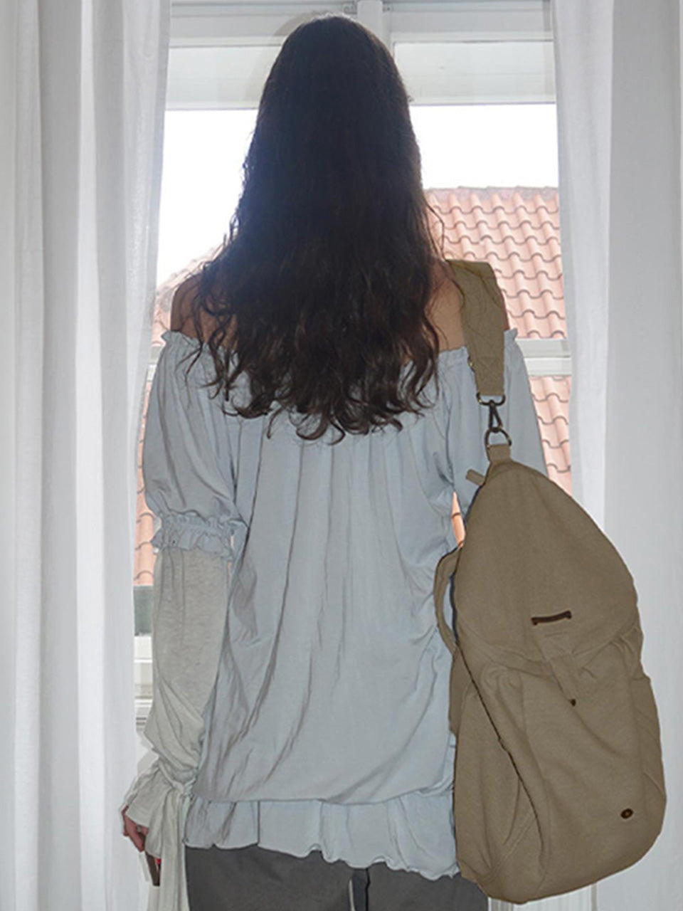 Three-Way Twill Bag Beige