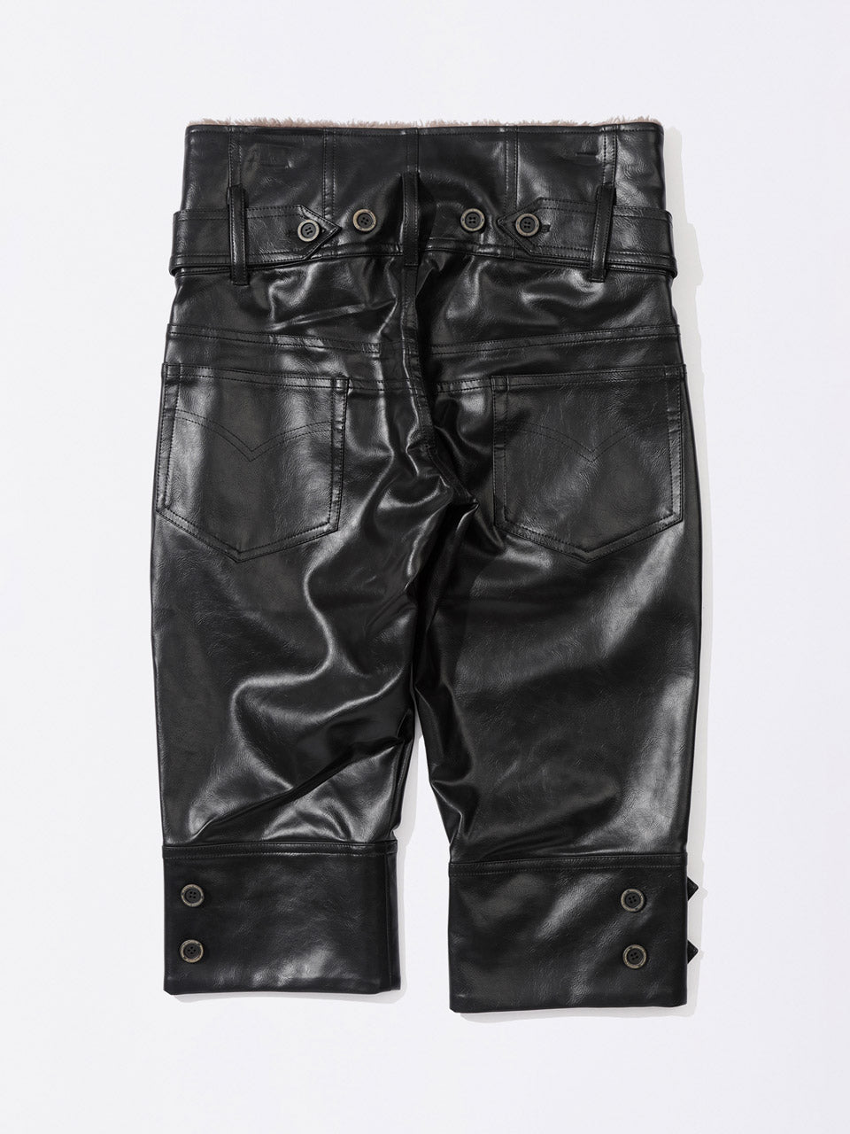Capri Faux Leather Pants Black
