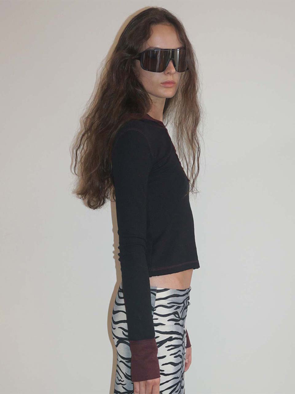 Heather Hoodie Tee Black