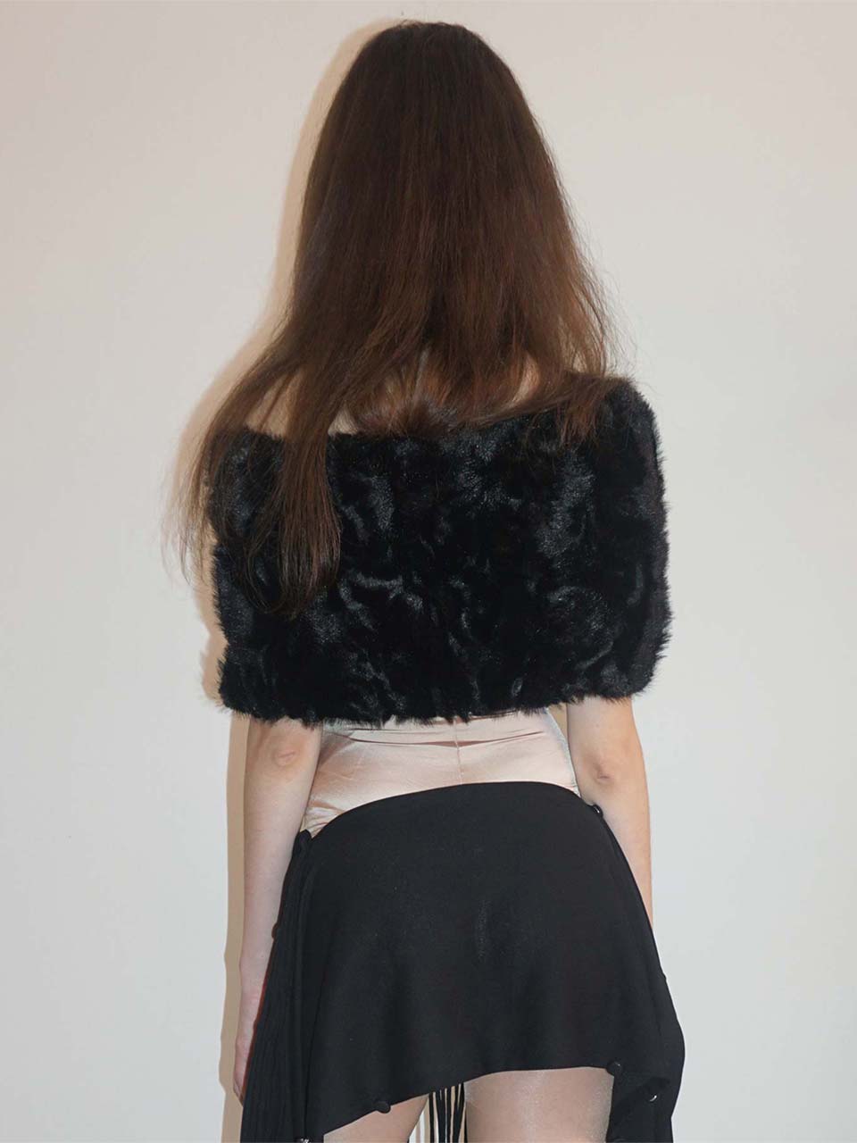 Versatile Fringe Cape Black