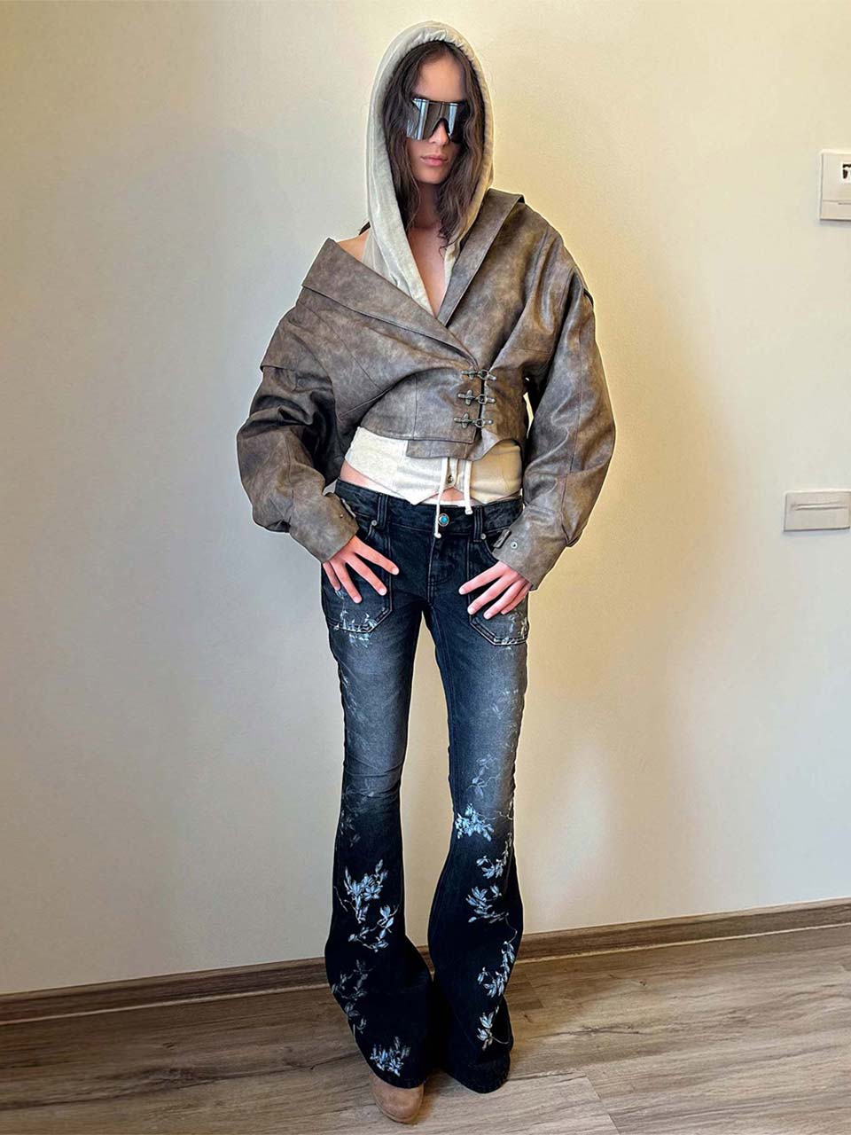 Corset Latch Down Jacket Brown