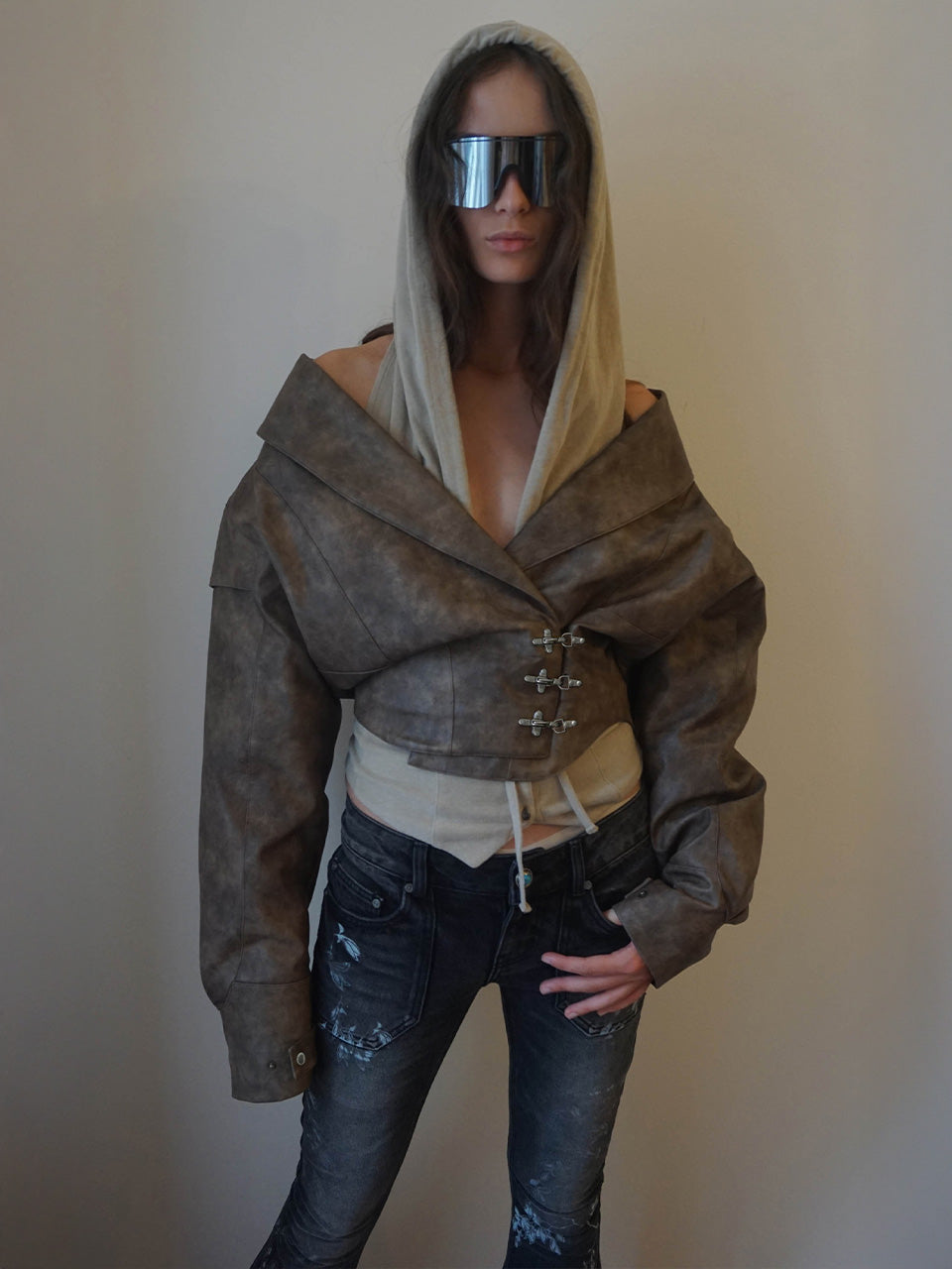 Corset Latch Down Jacket Brown