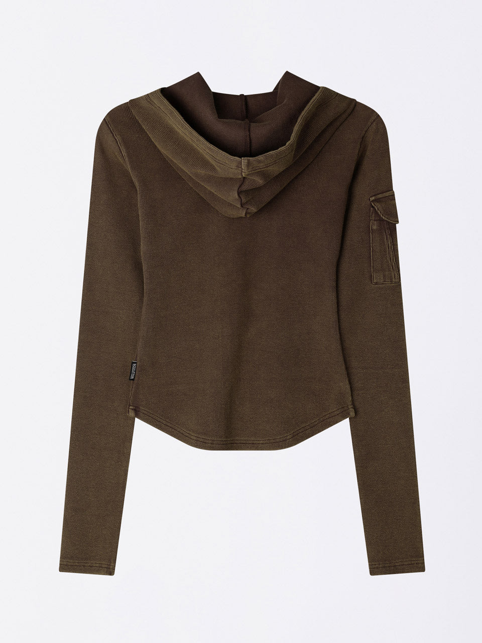 Washed Pocket Hoodie Brown