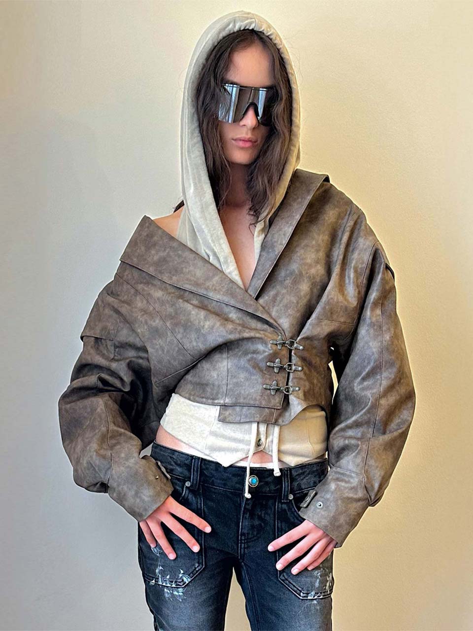 Corset Latch Down Jacket Brown