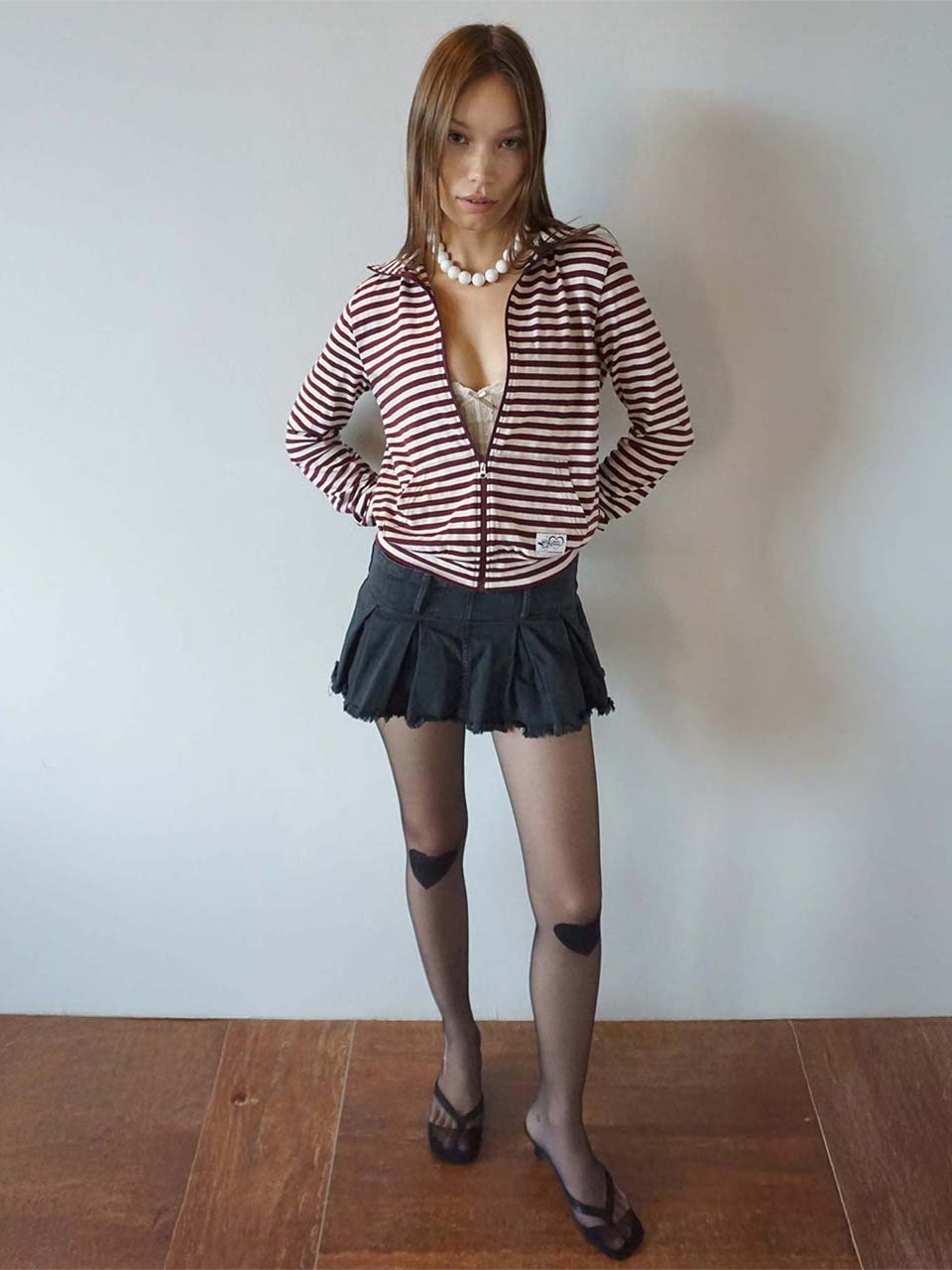Light Weight Striped Jersey Burgundy