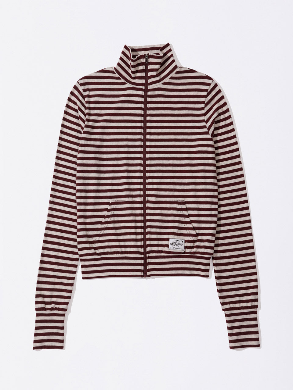 Light Weight Striped Jersey Burgundy