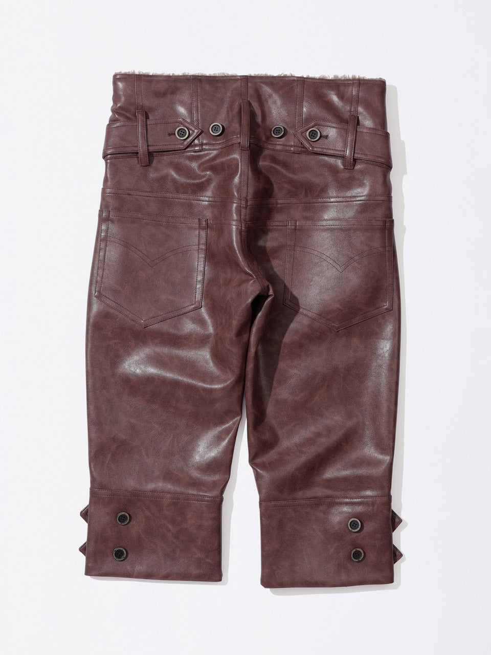 Capri Faux Leather Pants Burgundy