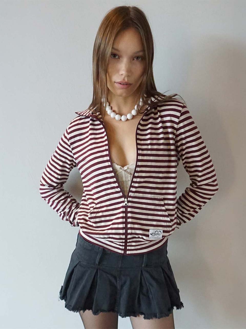 Light Weight Striped Jersey Burgundy