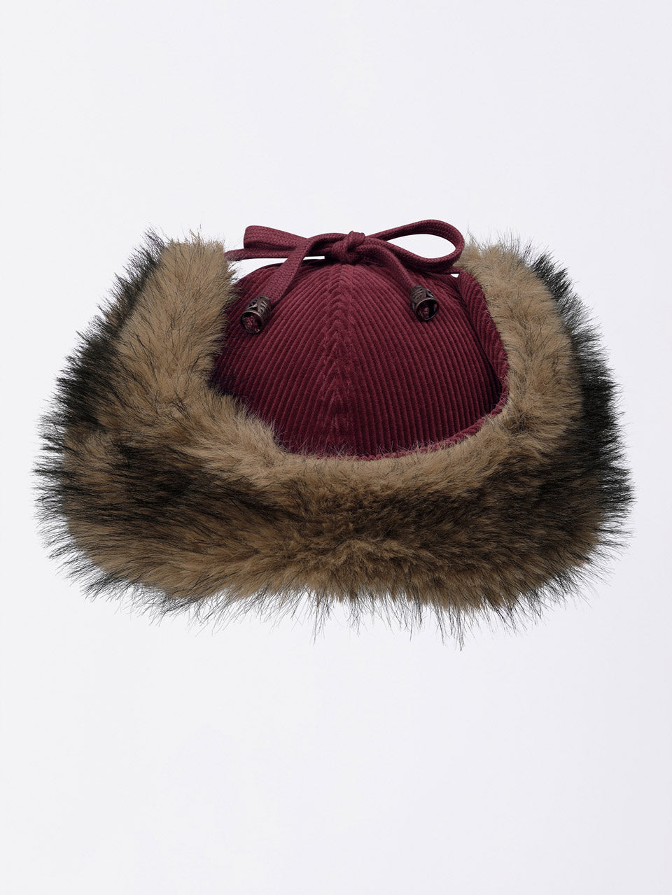 Nordic Corduroy Earflap Cap Burgundy
