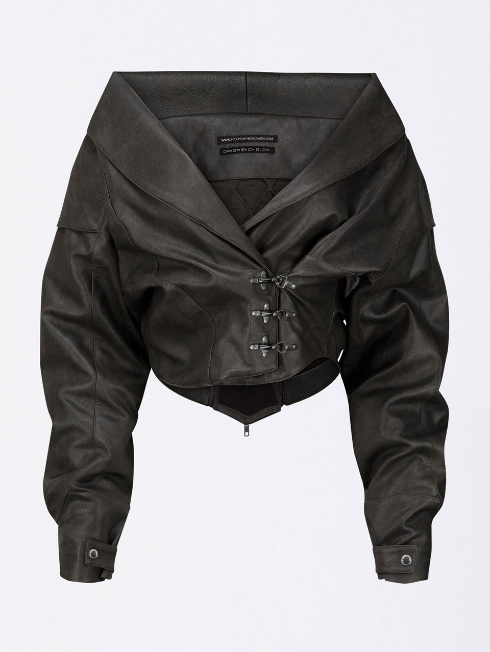 Corset Latch Down Jacket Charcoal