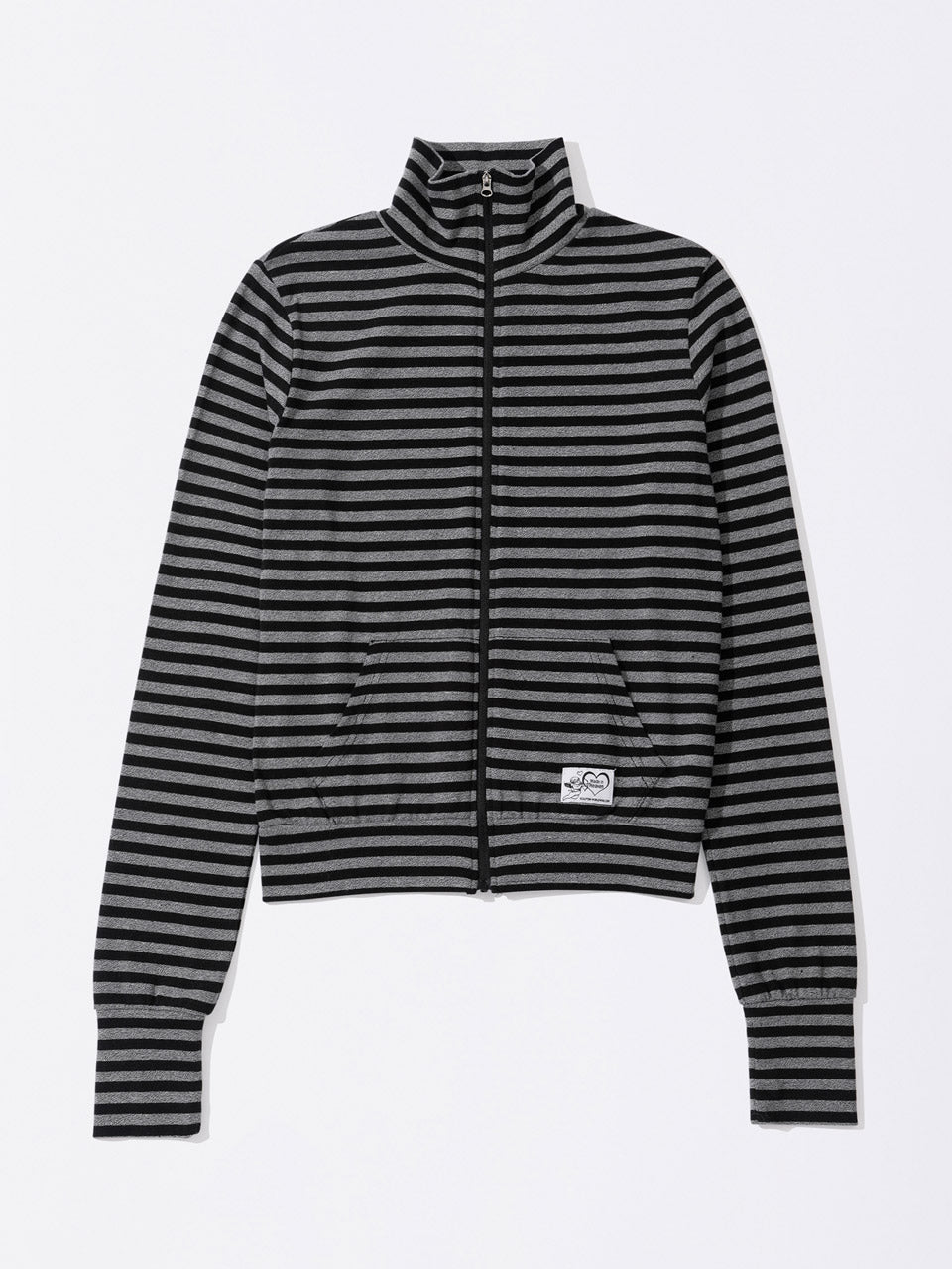 Light Weight Striped Jersey Charcoal