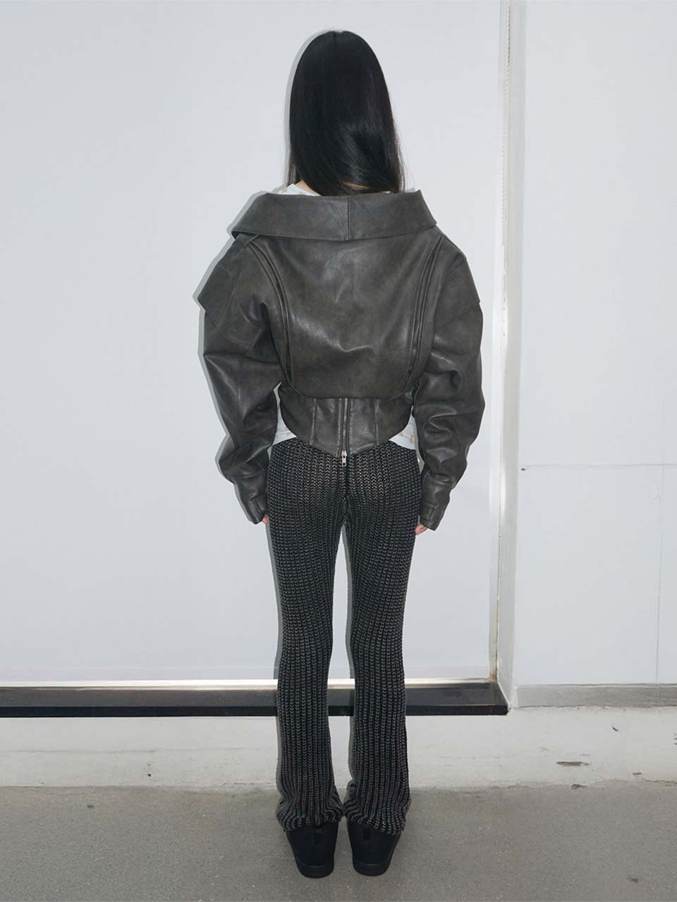 Corset Latch Down Jacket Charcoal