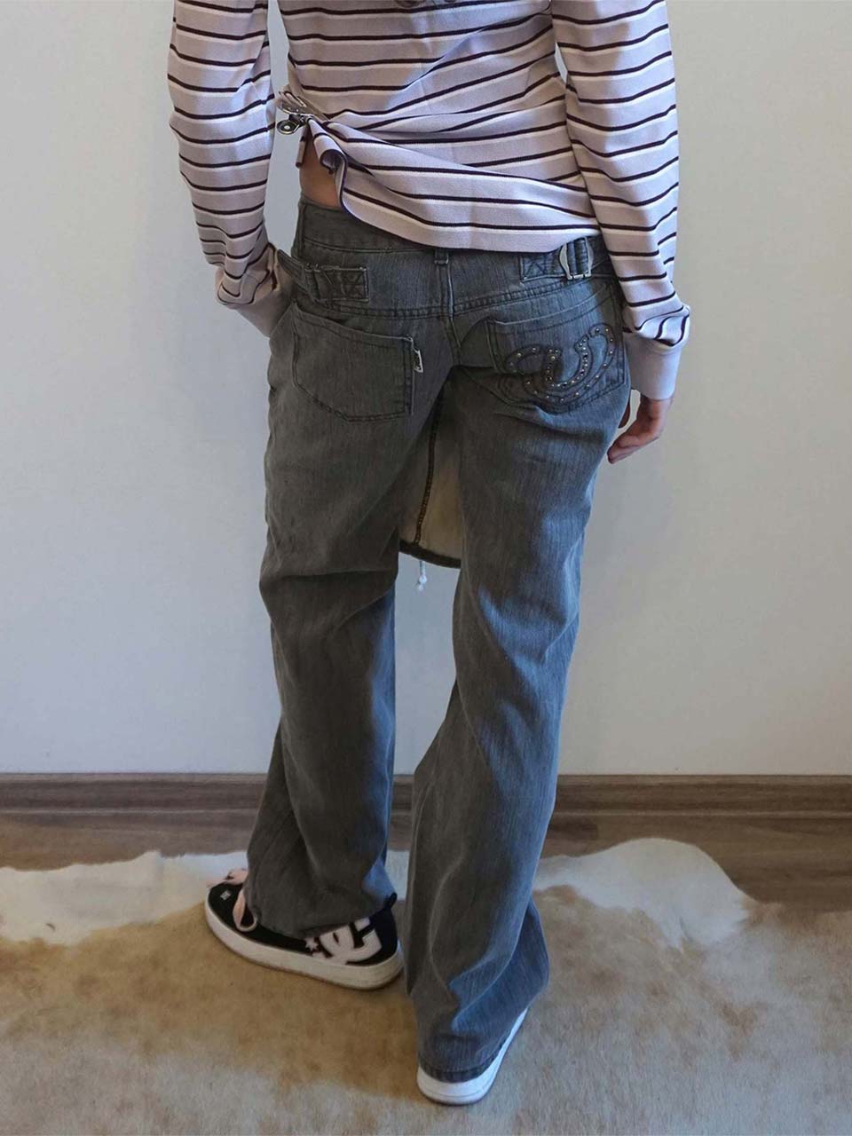 Apron Layered Denim Charcoal