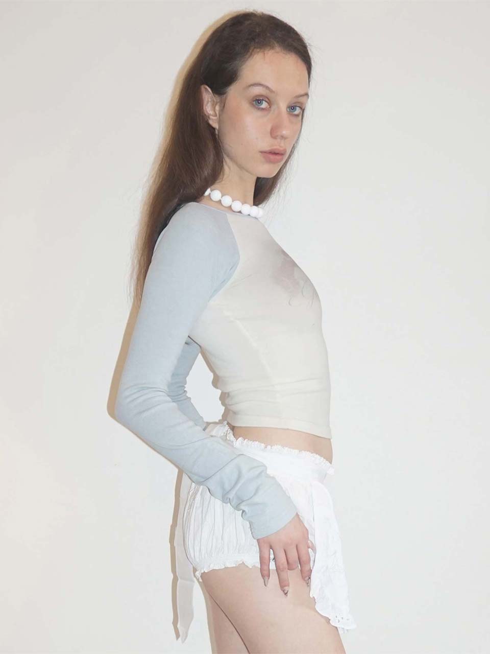Good Karma Raglan Tee Cream/Baby Blue