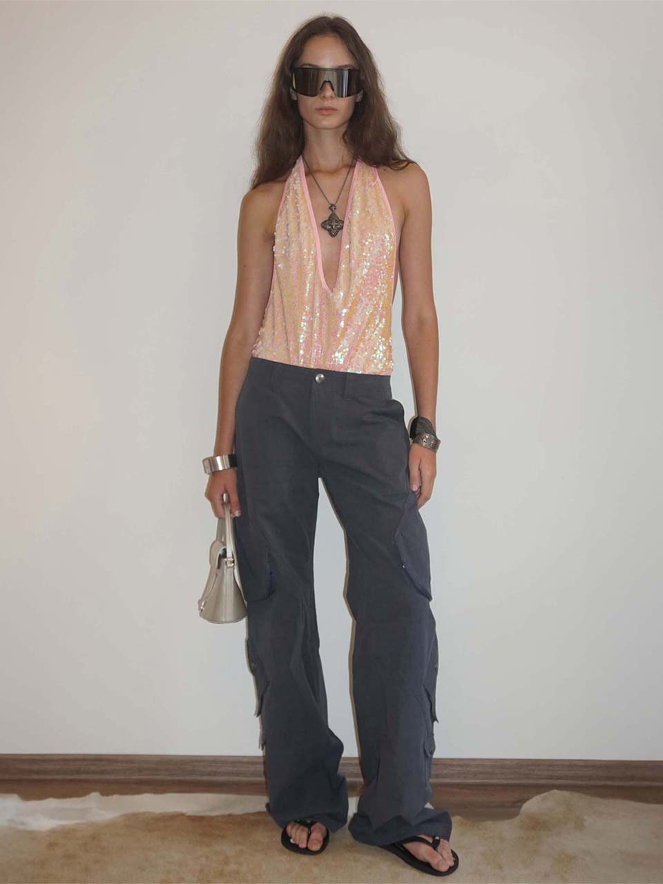 Washed Cargo Pants Dusty Navy