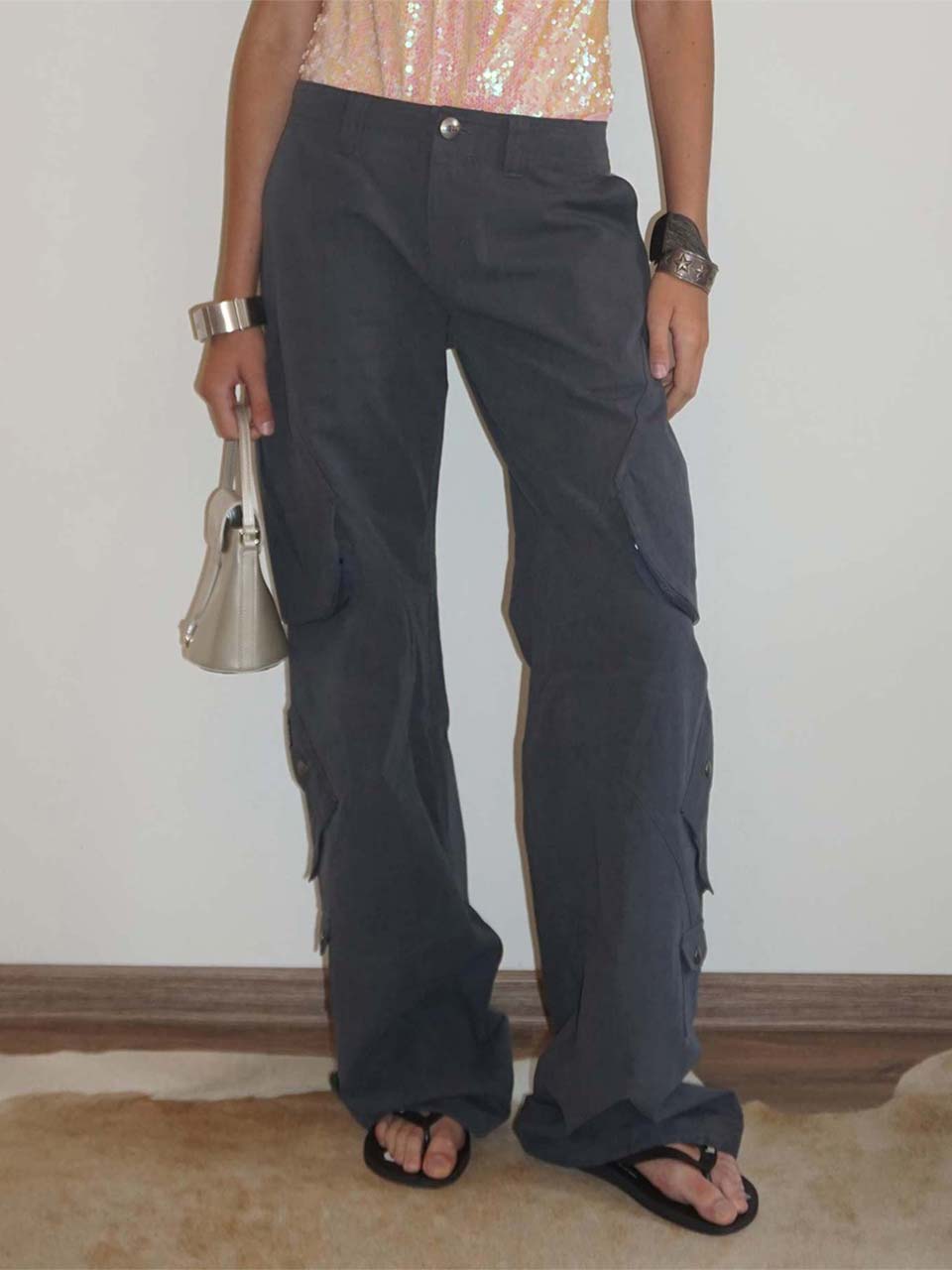 Washed Cargo Pants Dusty Navy