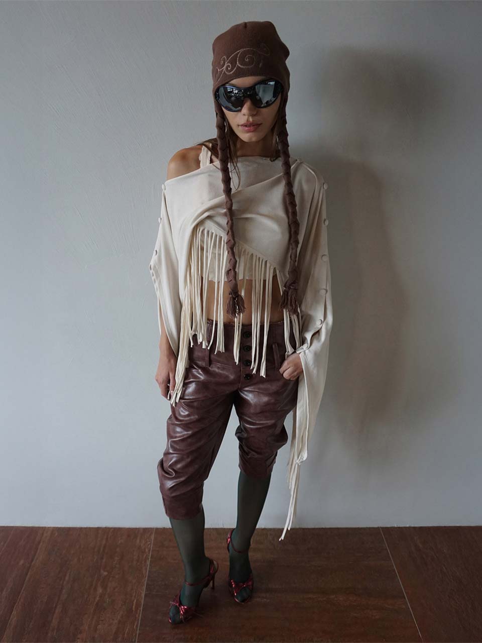 Versatile Fringe Cape Dusty White