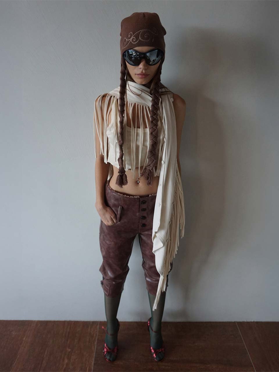 Versatile Fringe Cape Dusty White