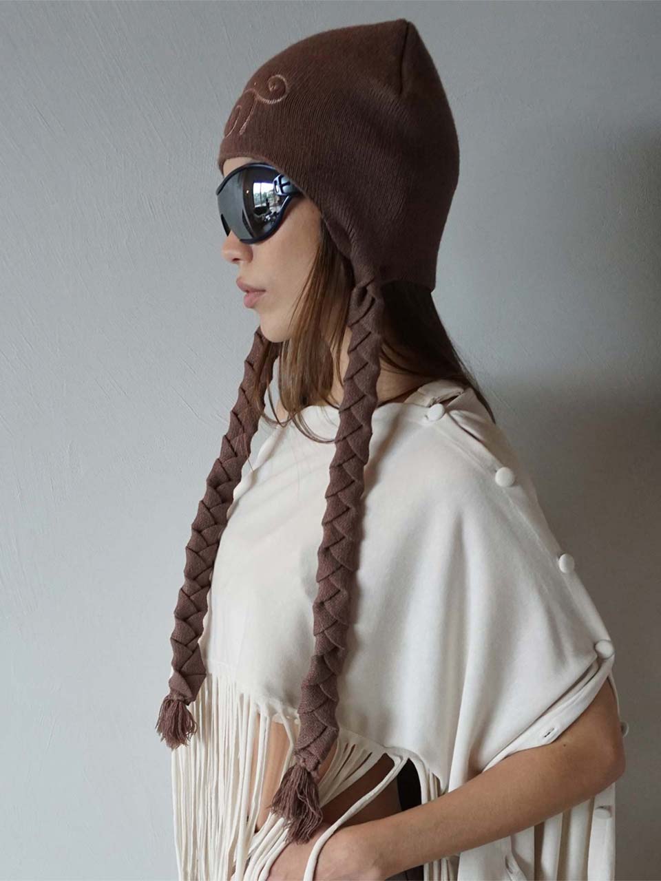 Versatile Fringe Cape Dusty White