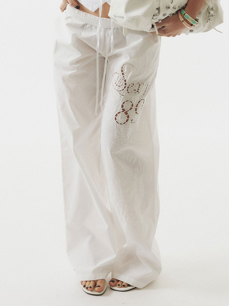 Eyelet Embroidery Pants White – SCULPTOR JAPAN