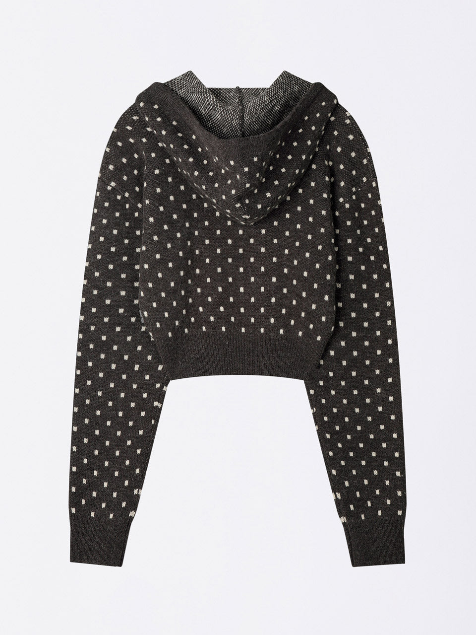 Snowflake Knit Zip-Up Gray