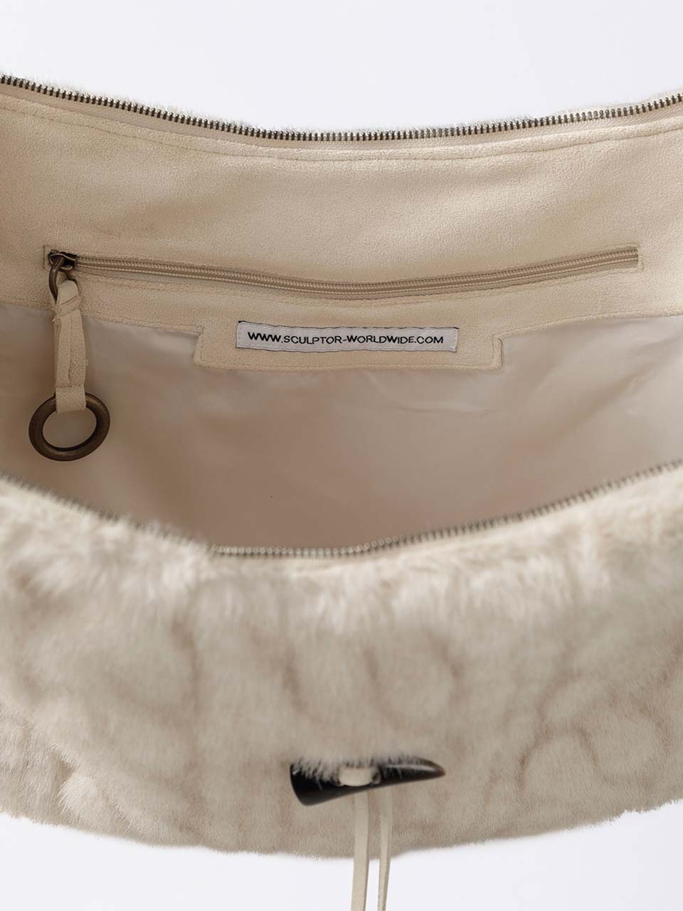 Horseshoe Fur Bag Ivory