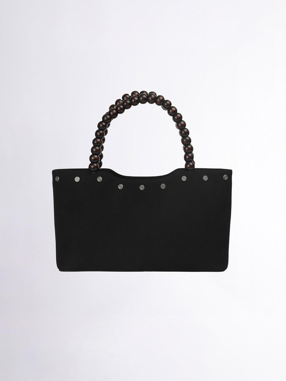Zen Wood Beads Bag Black