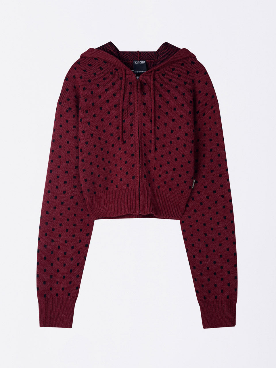Snowflake Knit Zip-Up Ladybug