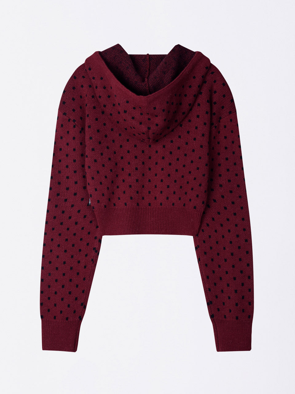 Snowflake Knit Zip-Up Ladybug