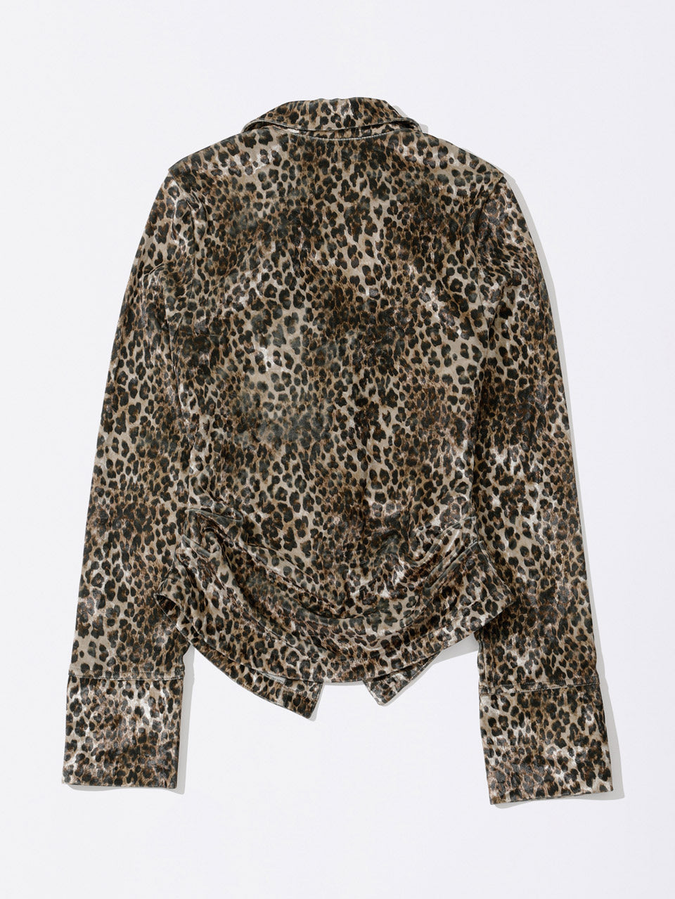 Velour Collar Shirt Leopard