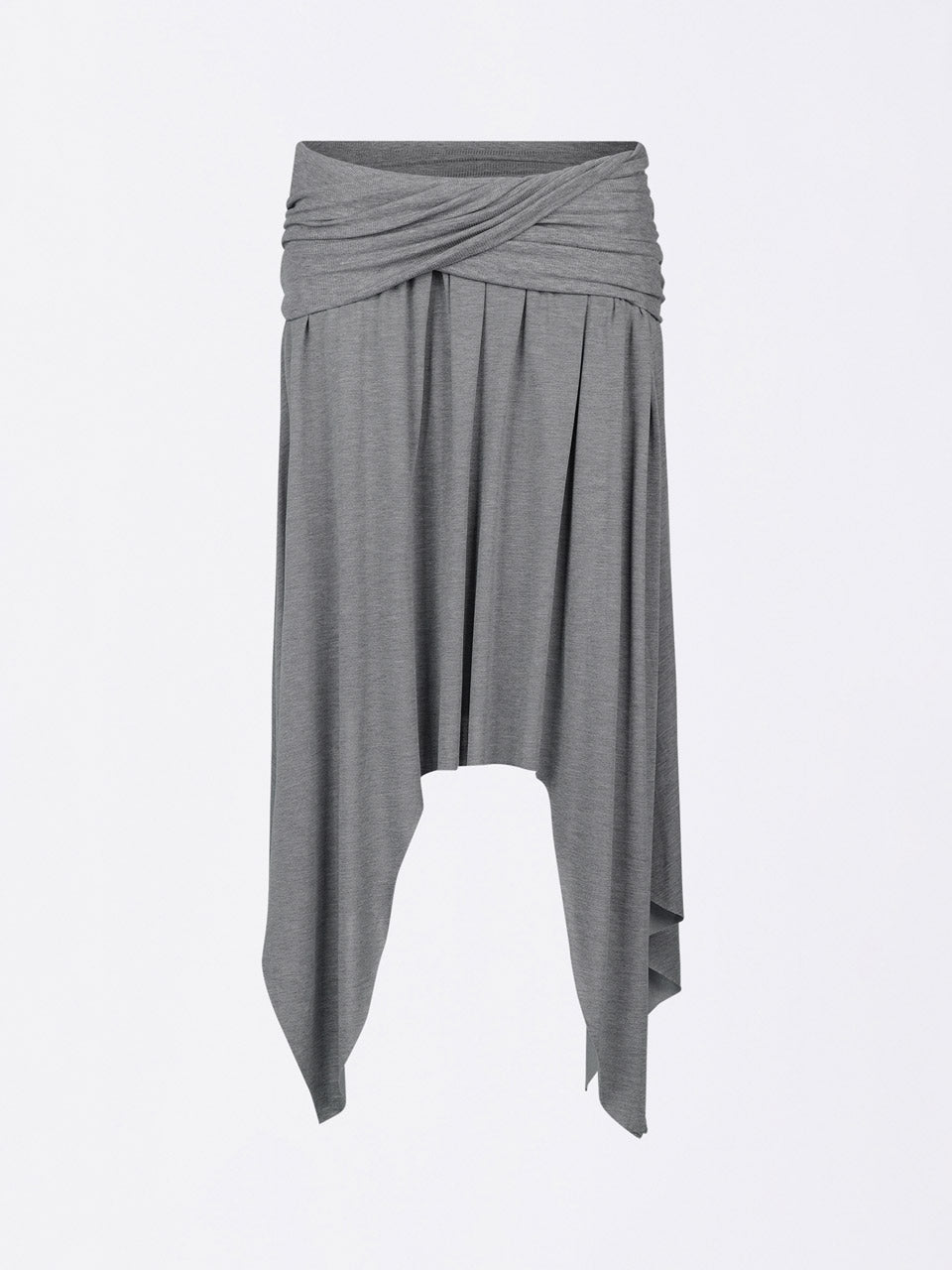 Draping Unbalance Skirt Melange Gray