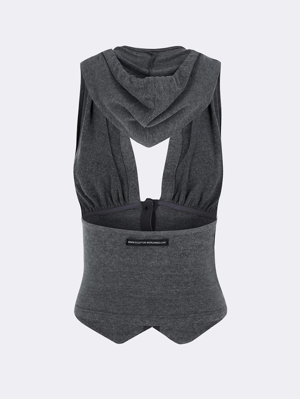 Classic Sleeveless Hoodie Melange Gray