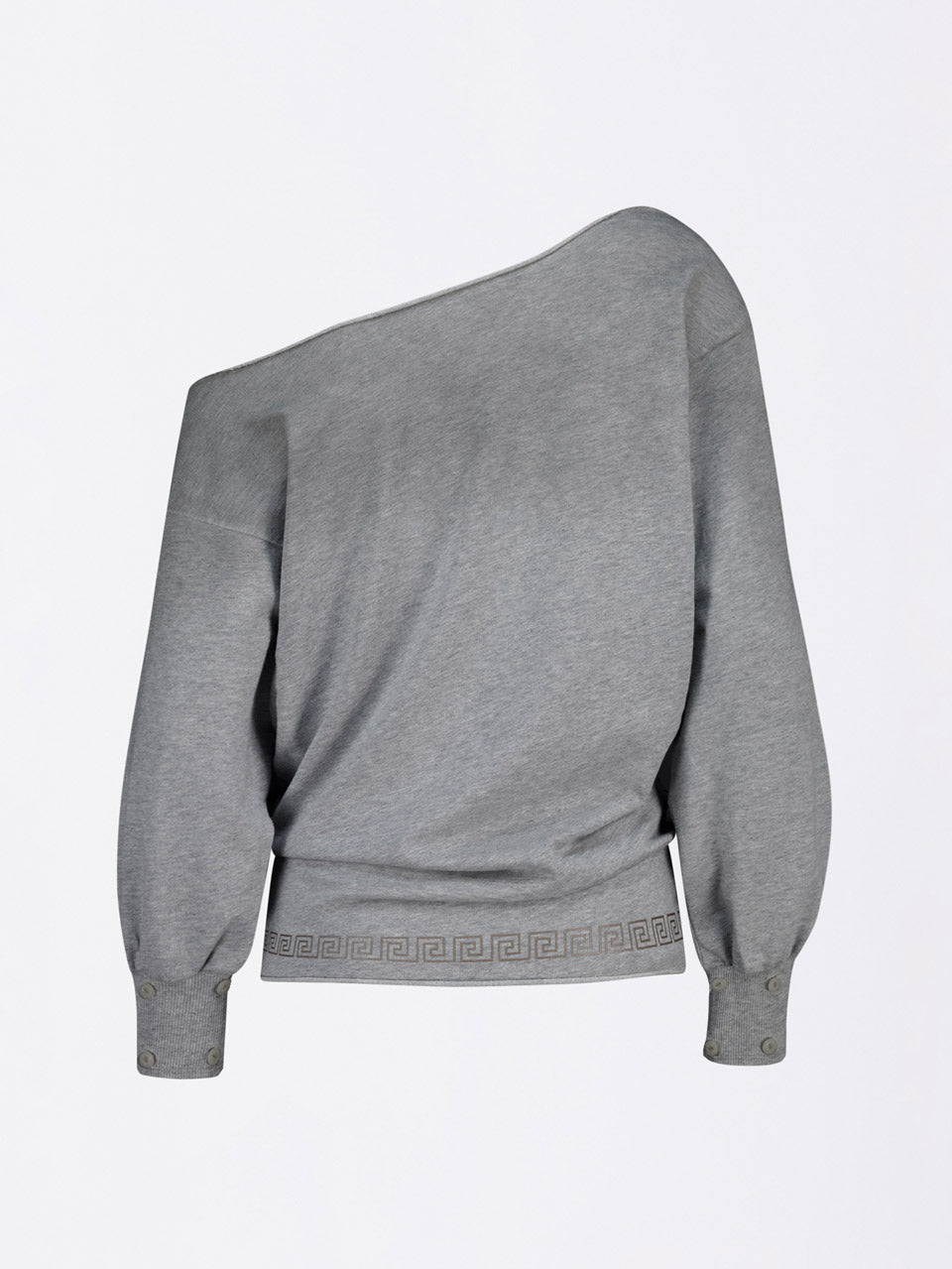 Boho Washed Off-Shoulder Tee Melange Gray